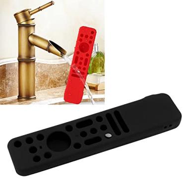 Imagem de Atyhao Capa de controle remoto, capa protetora de silicone para controle remoto TV Stick com cordão leve, antiderrapante, à prova de choque para RMF TX800 TX900 (preto)