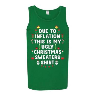 Imagem de Regata masculina Due to Inflation This is My Ugly Chirstmas, Verde Kelly, GG
