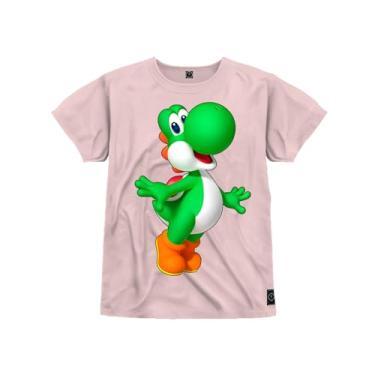 Imagem de Camiseta Infantil Algodão Estampada Dino Verde Rosa 10