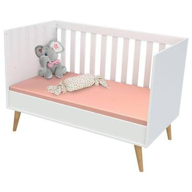 Imagem de Berço Americano Ludmila e Cômoda Gran Lorena Branco Acetinado Bétula - Carolina Baby