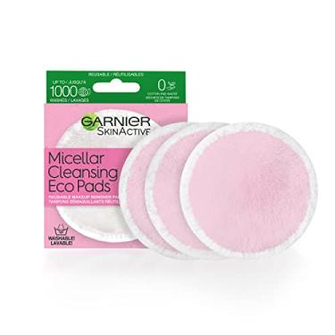 Imagem de Garnier SkinActive Almofadas ecológicas de limpeza micelar, reutilizáveis, 3 almofadas de microfibra ultramacias, 1 unidade (a embalagem pode variar)