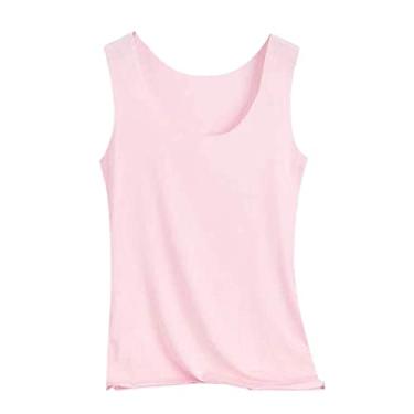 Imagem de Bidbory Camiseta feminina com boa elasticidade e ombro de fora lavável, rosa, XXG