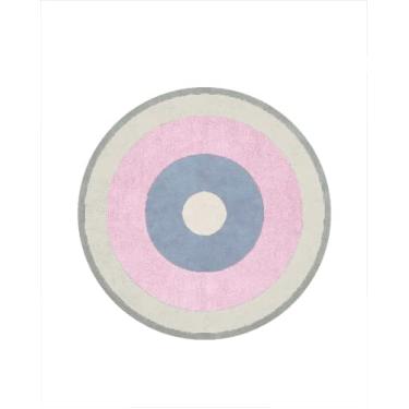 Imagem de Nina & Co Tapete Circle Block – Rosa/Azul/Bege/Cinza