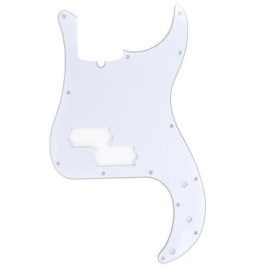Imagem de Musiclily Pro 13 Furos Estilo Moderno Escudo Baixo Pickguard para Americana Precision Bass 4 Cordas, 3 Camadas Branco
