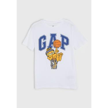 Imagem de Infantil - Camiseta Manga Curta GAP Logo Estampado Garfield Branca GAP 404947 menino