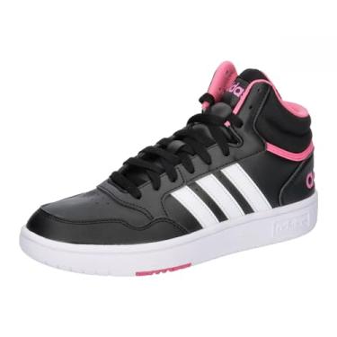 Imagem de adidas Tênis de basquete feminino Hoops 3.0 Low, Core Black Cloud White Pink Fusion, 40