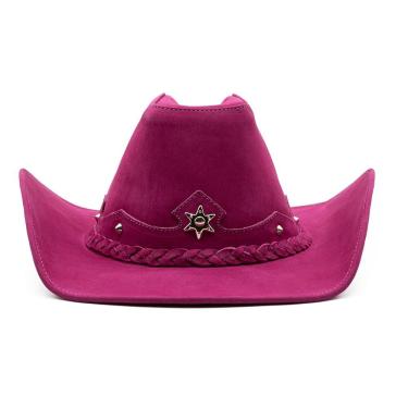 Imagem de Chapeu Country Couro Americano Australiano Aba Arame em Aço Barretos Rodeio Western Boiadeira