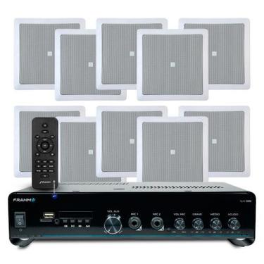 Imagem de Som Ambiente Jbl 10 Arandelas Teto Gesso Embutir + Receiver Bluetooth 