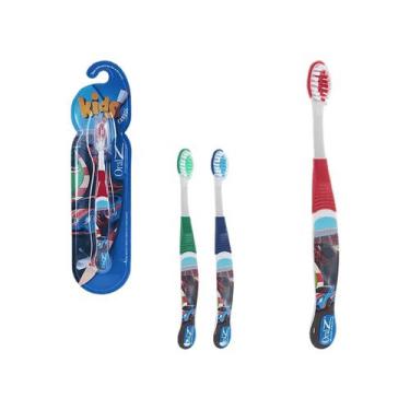 Imagem de Kit 3 escovas dental infantil com capa protetora personagens - ORAL Z,