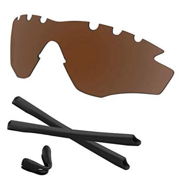 Imagem de Predrox Armação marrom M2 XL ventilada lentes e kits de borracha de substituição para óculos de sol Oakley OO9343 polarizado