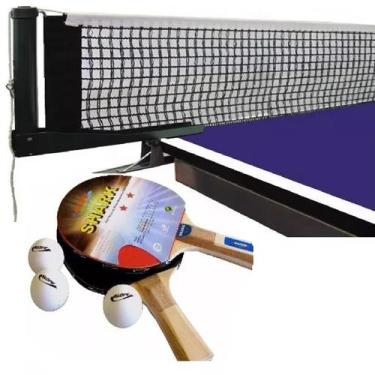 Imagem de Kit De Tênis De Mesa - Raquetes, Bolinhas, Rede E Suporte Cód. 5034505