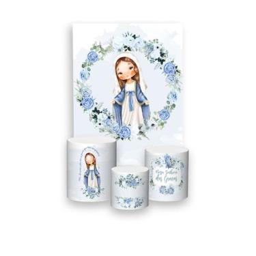 Imagem de Painel De Festa Vertical 1,50 x 2,20 + Trio De Capas Cilindro - Nossa 
