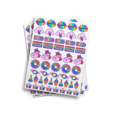 Imagem de Cartela De Adesivos Decorativos LGBTQIA+ Kawai Fofo Variados - PRESENT