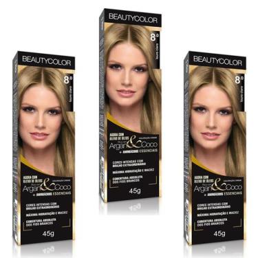 Imagem de Beauty Color Tintura 8.0 LOURO ESCURO 45gr (03 Unidades) Cores Normais