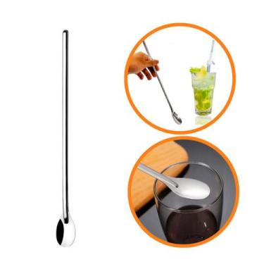 Imagem de Colher Bailarina para Coquetel e Suco - Em Inox - camp home 