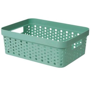 Imagem de Cesto Organizador s/Tampa Trama Rattan 11 Litros Multiuso Plástico - U