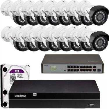 Imagem de Kit 16 Câmeras Ip Intelbras Nvd 1216 Câmeras Vipc 1230 Onvif