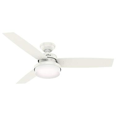 Imagem de Hunter Sentinel Ventilador de teto interno com luz LED e controle remoto, 132 cm, branco