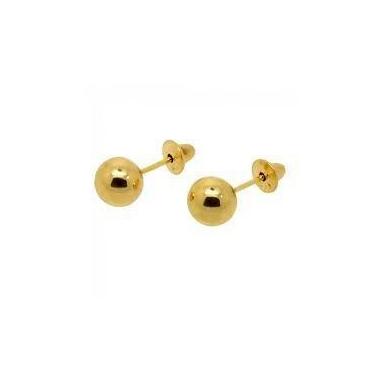 Imagem de Brinco De Bolinha 5mm Em Ouro 18k-750 - DG Presentes