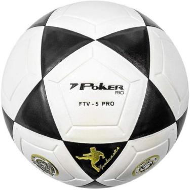 Imagem de Bola Futevôlei Poker Ftv 5, Brancoepreto