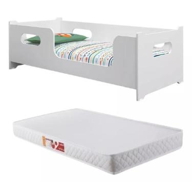 Imagem de Cama Montessori Encanto Juvenil Branca E Colchão 150x70 - Art Panta