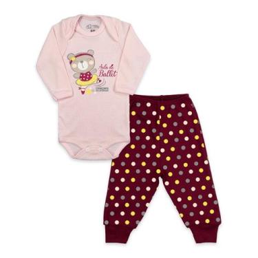 Imagem de Conjunto Body Manga Longa Baby Duck Comfort Ursa Ballet Rosa, RN