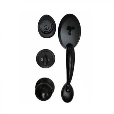 Imagem de Fechadura Retrô Blim Blim Preto Fosco - Externa Black - Aquataly