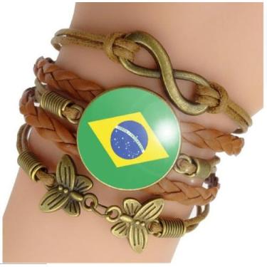 Imagem de Pulseira Feminina Bandeira do Brasil Ajustável - RECANTOASTRALSITE