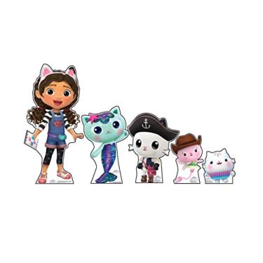 Imagem de Cardboard People Gabby, Mercat, Pandy Paws, Kitty Fairy, Cakery Cat Group Cardboard Cutout Standup - Gabby's Dollhouse