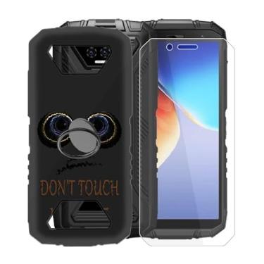 Imagem de KJYFOANI Capa para Doogee S41 Max, [1 x película protetora de vidro temperado], capa amortecedora de TPU macio à prova de choque, com suporte de anel de rotação de 360°] capa de telefone para Doogee