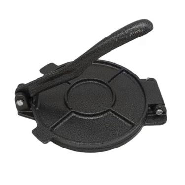 Imagem de prensa de bolo de milho, máquina de fazer bolo de milho, prensa de bolo de milho resistente de ferro fundido, máquina de fazer massa de bolo de milho de farinha, com 50 folhas de papel manteiga (20