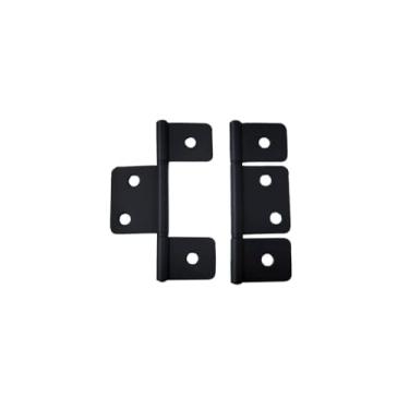 Imagem de QCAA Dobradiça de obturador dobrável de 3-1/5.1 cm Flag Three Leaf para ferragens de armário sem encaixe, preta, feita em Taiwan, pacote com 2