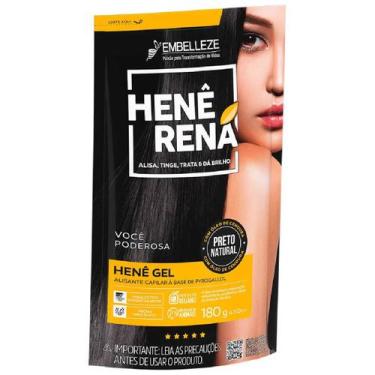 Imagem de Rená Gel Alisante Henê Jaborandi Preto Natural 180g - Embelleze