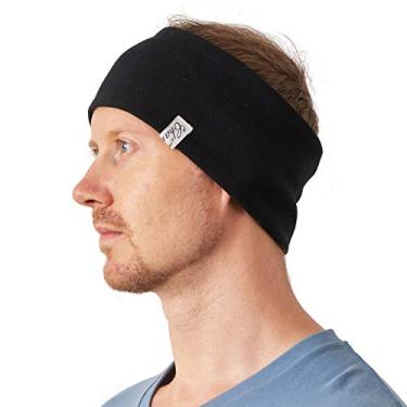 Imagem de CHARM Faixa de transpiração para o pulso – Faixas clássicas para malhar, correr, tênis, algodão canelado preto x cáqui