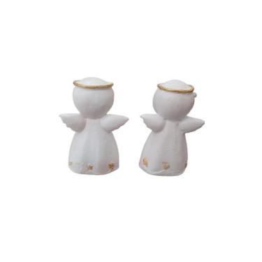 Imagem de Casal anjo da guarda 8cm de gesso - Lú Bijoux , Branco 
