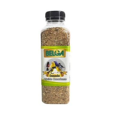 Imagem de 1 Pote de Semente Alpiste Canadense para  passarinhos limpa e selecion