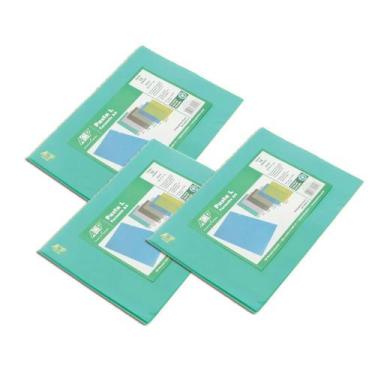Imagem de Pasta L Ofício Acp Verde 23x33cm 10U Kit 3