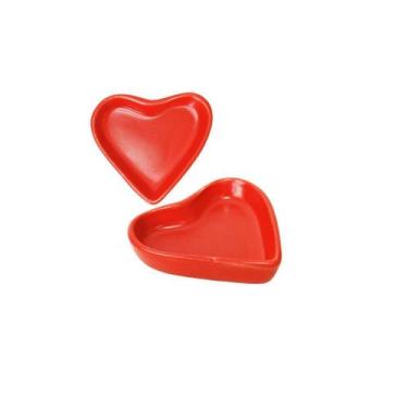 Imagem de Petisqueira Coracao De Porcelana Vermelho 9x8,5x2cm 21013 - Campineira