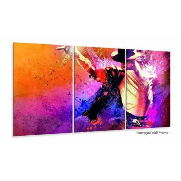 Imagem de Quadro Artístico Decorativo Michael Jackson Tecido 3 Peças - Wall Fram