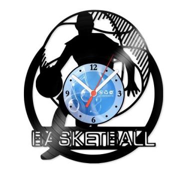 Imagem de Relógio De Parede Disco Vinil Esportes - Basketball - VES-141 - Modern