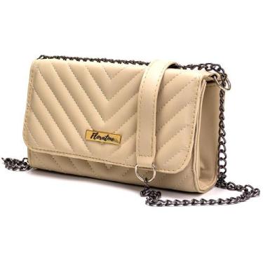 Imagem de Bolsa Feminina Metalasse Tiracolo Floratine, Marfim, Medio