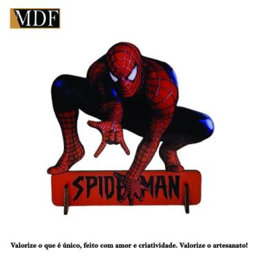 Imagem de Totem de Mesa Garoto Aranha Modelo 4 12cm Displays Aniversário Mdf Ade