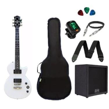Imagem de Kit Guitarra Strinberg Les Paul LPS200 Caixa Amplificada Branca