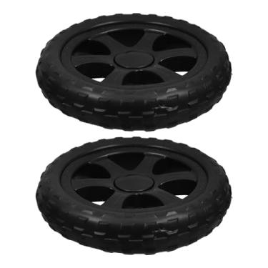 Imagem de SOLUSTRE Rodas de Borracha Pretas para Carrinho de Compras 2 Peças Substituição de Carrinho Utilitário Acessórios de Carrinho de Rolamento Rodízios de Placa Resistentes