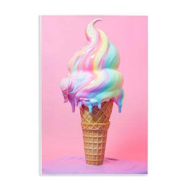 Imagem de Stupell Industries Design artístico de placa de parede de sorvete pastel pingando por Raymond Powers, 25 x 38 cm