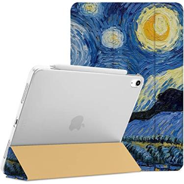 Imagem de DuraSafe Cases Capa traseira transparente para iPad PRO 12.9 3ª geração 2018 [iPad 12,9 polegadas 3ª] A1876 A2014 A1895 A1983 com três dobras impressas em policarbonato inteligente - Pintura noturna