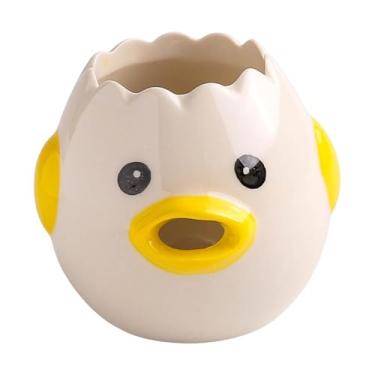 Imagem de IEUDNS Divisor de ovo de ovo de ovo cerâmico para ovos crus que desocuza o ovo de ovo de gema de chinela de chinelo de filtro de ovo de ovo de ovo de gema, Amarelo