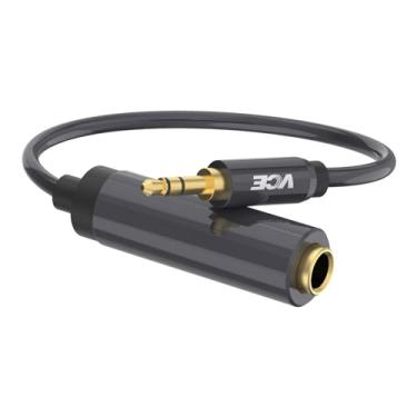 Imagem de Adaptador de áudio VCE 3,5 mm macho para 6,35 mm fêmea com conector de áudio banhado a ouro para amplificadores, guitarra, dispositivos de home theater, laptop, fones de ouvido - 20,32 cm