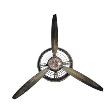 Imagem de Ｂｅｓｇａ Decoração de parede de hélice do avião Decorativo Tema de aniversário Decorativo Birthday Gift Wall Art Relógio para a cozinha da loja, Bronze