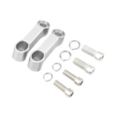 Imagem de YIJU Extensão de montagem de espelho Riser Minça espelho Montagem de montagem Riser Extrender Motorcycle Miror Extender, Prata